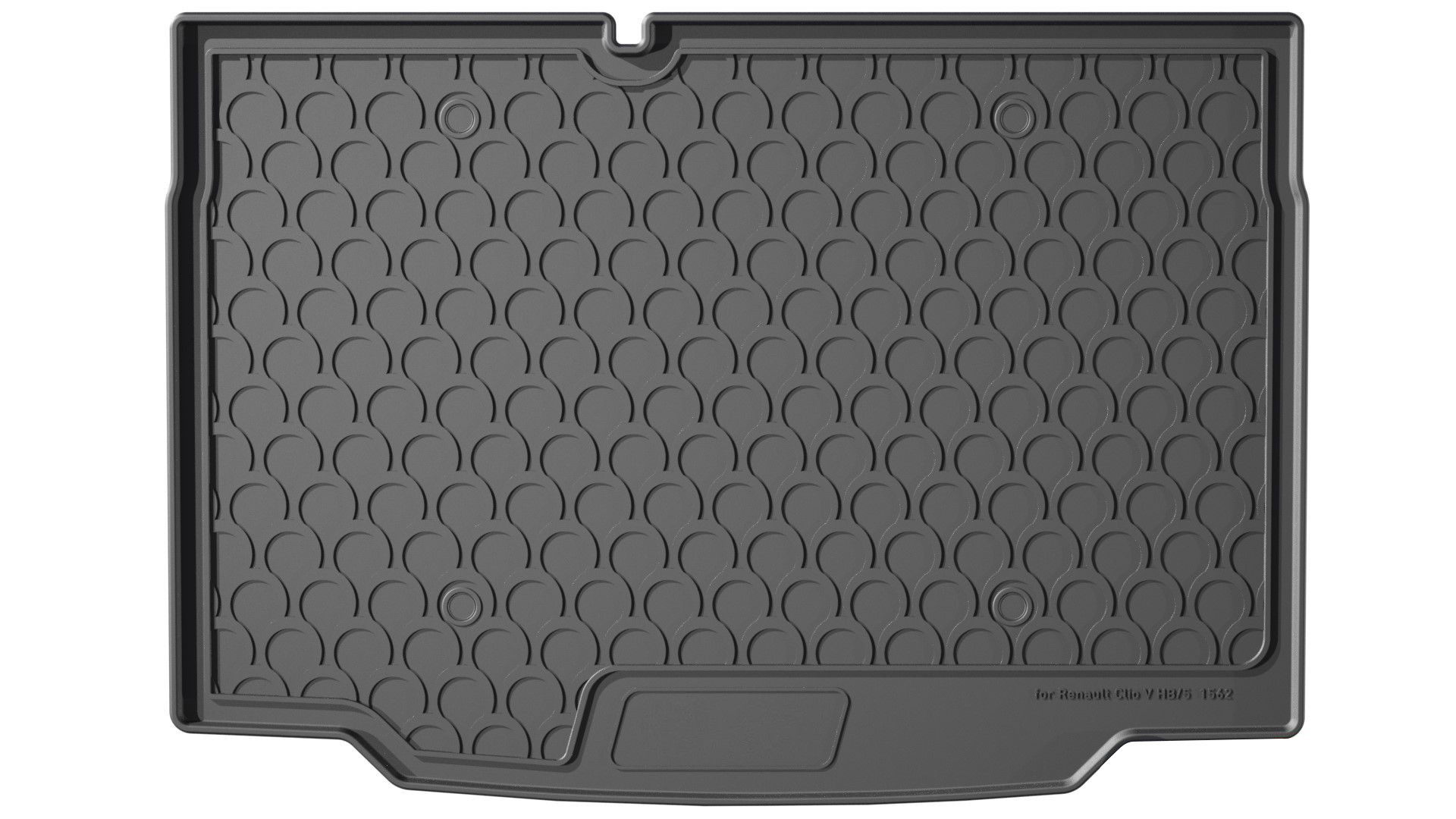 Vasca baule su misura in gomma sintetica - compatibile per Renault Clio V 5p (08/19>10/25) baule basso, con ruota di scorta