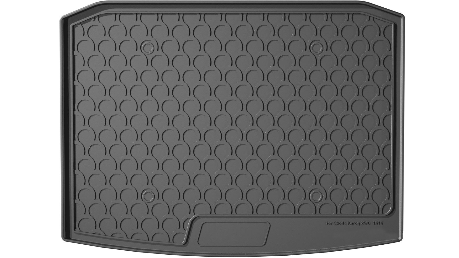 Vasca baule su misura in gomma sintetica - compatibile per Skoda Karoq (12/17>12/21) 2WD, baule basso