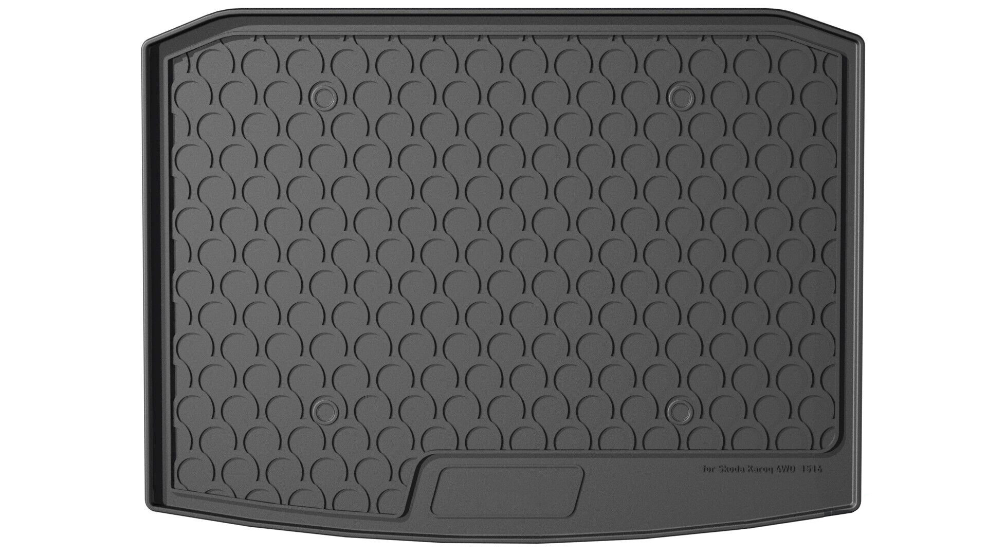 Vasca baule su misura in gomma sintetica - compatibile per Skoda Karoq (12/17>12/21) 4WD, baule basso