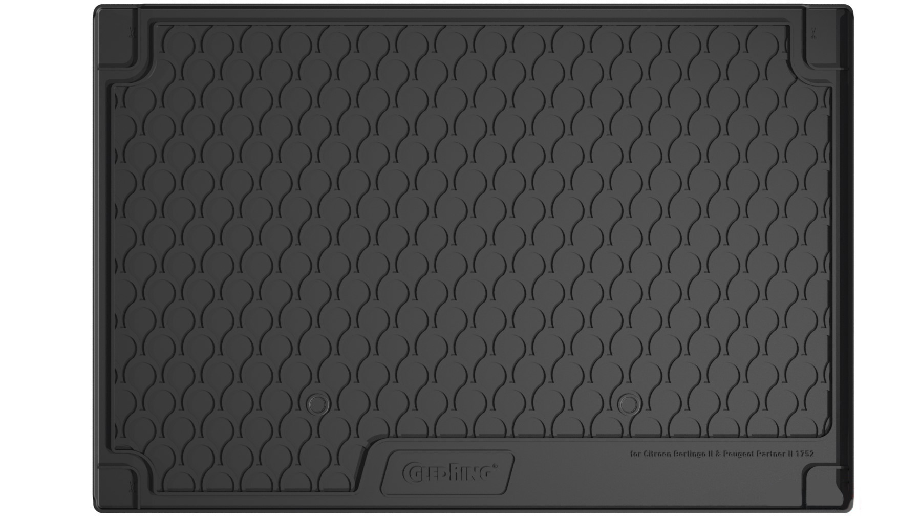 Vasca baule su misura in gomma sintetica - compatibile per Citroen Berlingo Multispace (04/08>08/18) - Peugeot Partner Tepee (05/08>08/18)