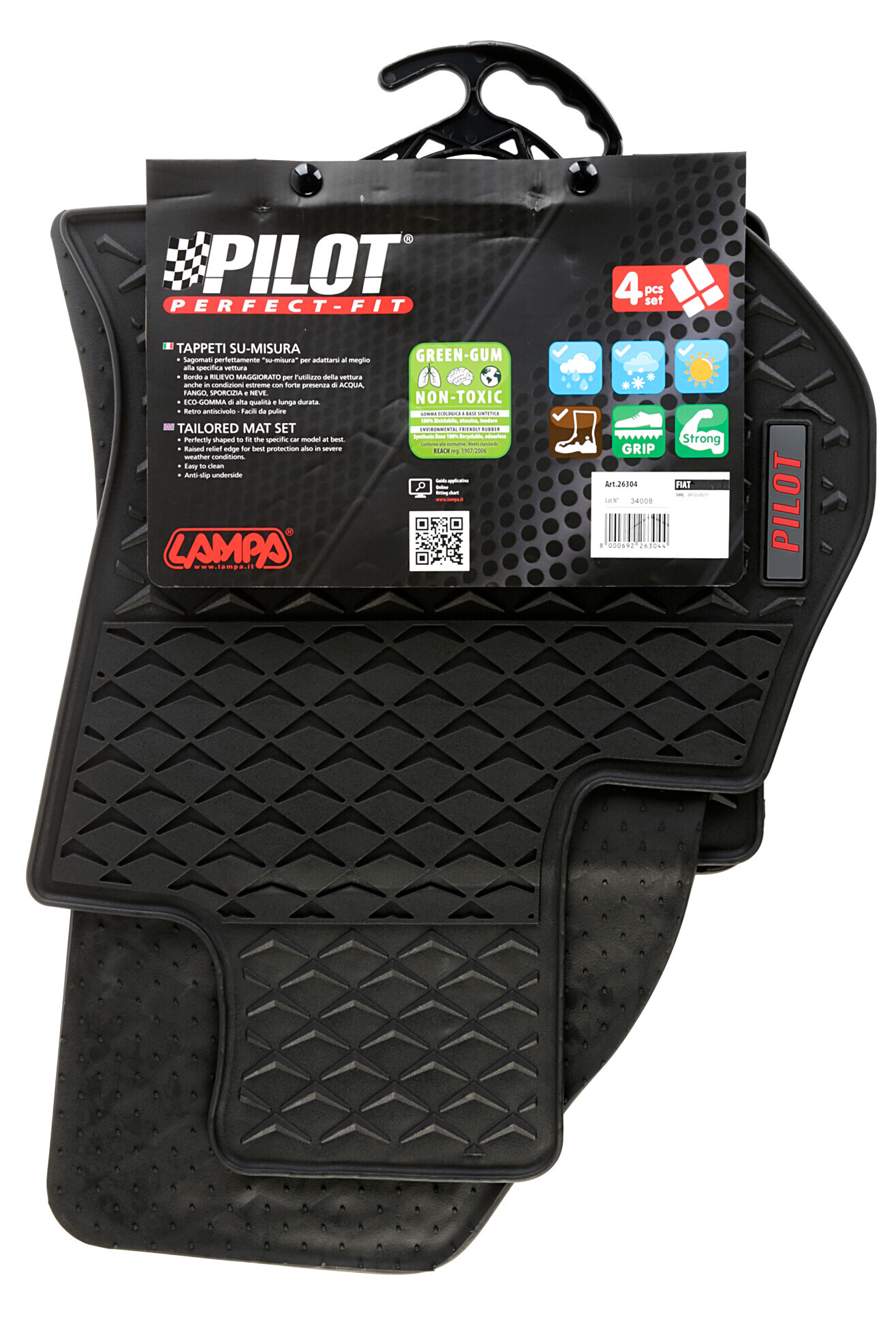 Pilot, set tappeti su misura in eco gomma - compatibile per Fiat 500L (09/12>05/17) 2 Pilot, set tappeti su misura in eco gomma - compatibile per Fiat 500L (09/12>05/17) - immagine 2