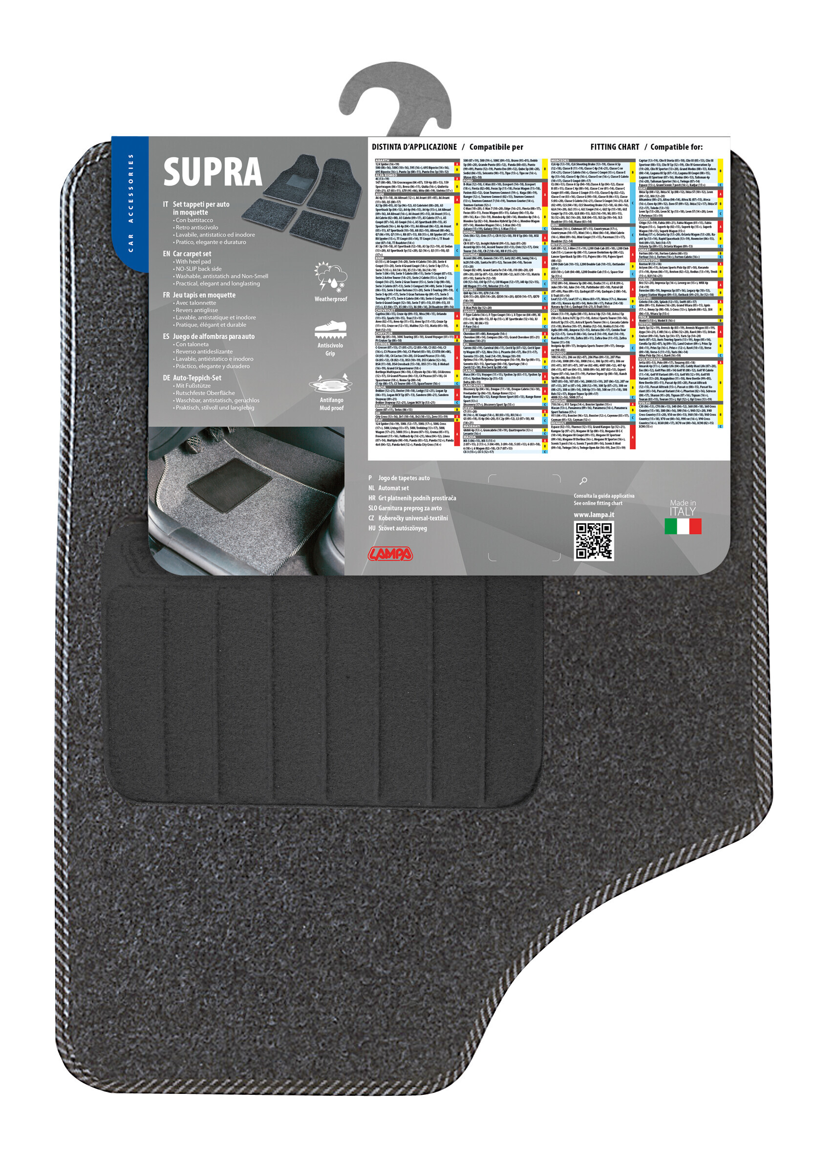 Supra, serie tappeti 4 pezzi - A - Antracite 2 Supra, serie tappeti 4 pezzi - A - Antracite - immagine 2