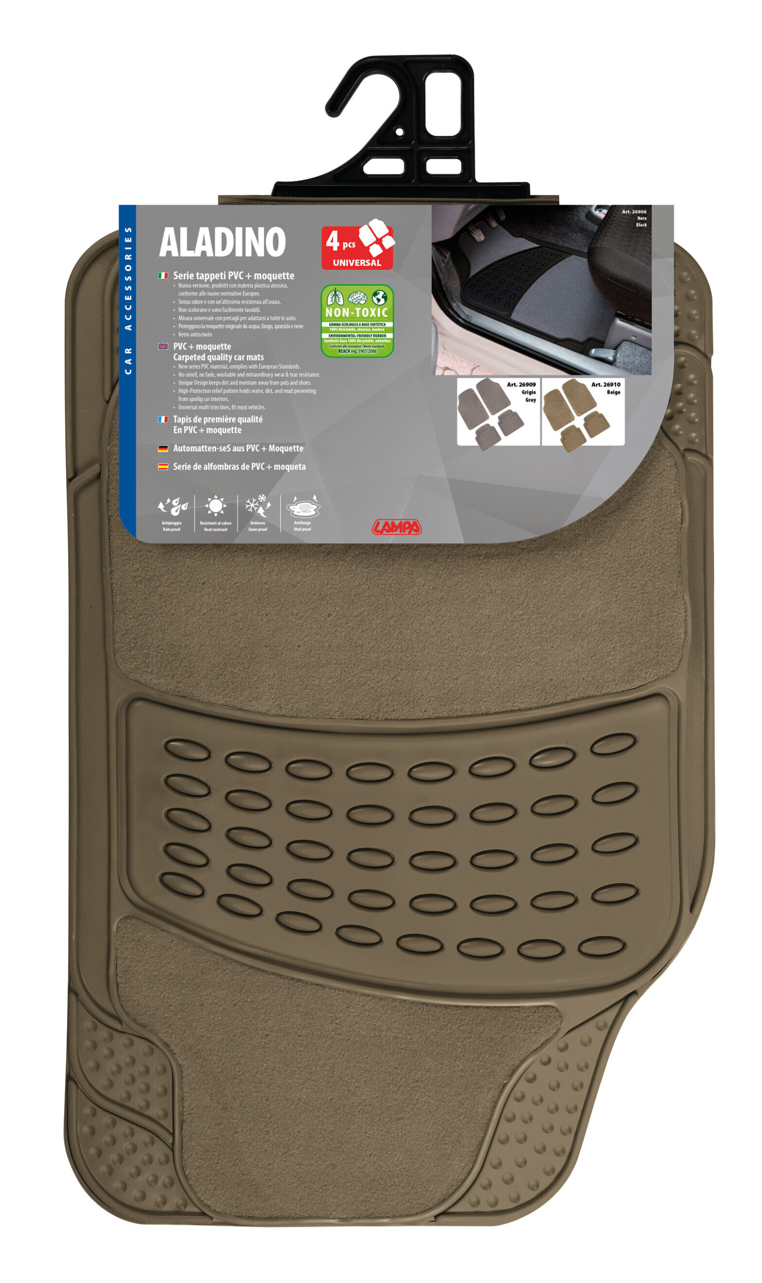 Aladino edition 2, serie tappeti universali 4 pezzi - Beige - immagine 2