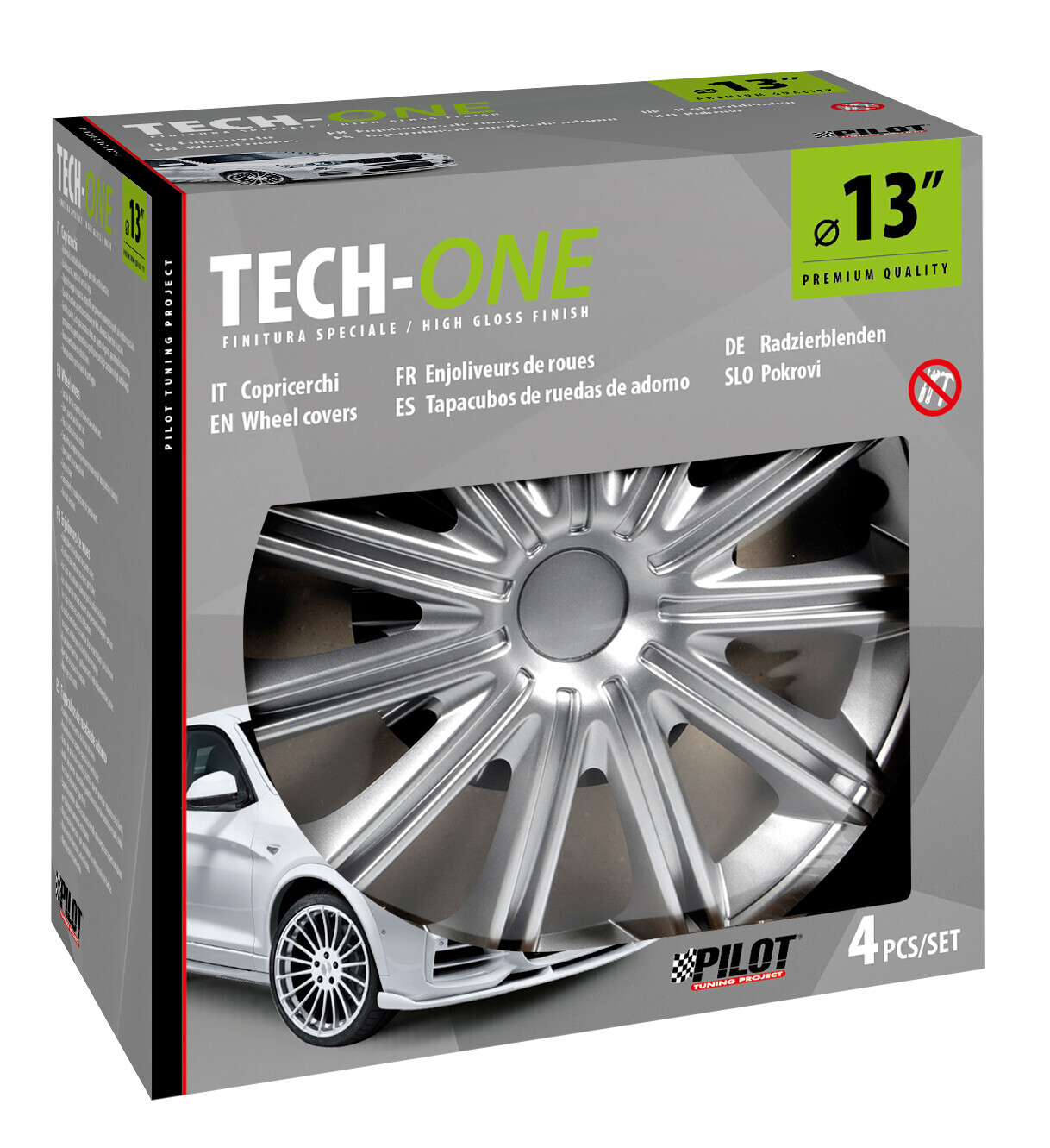 Nero - Set 4 copricerchi - Ø 13" - immagine 2