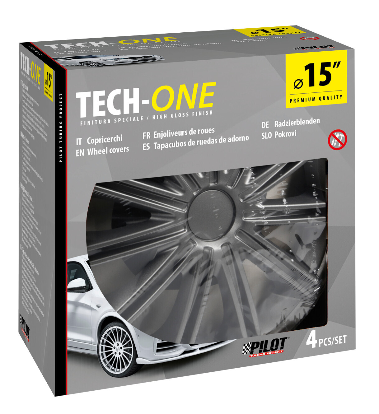 Nero Dark - Set 4 copricerchi - Ø 15" - immagine 2