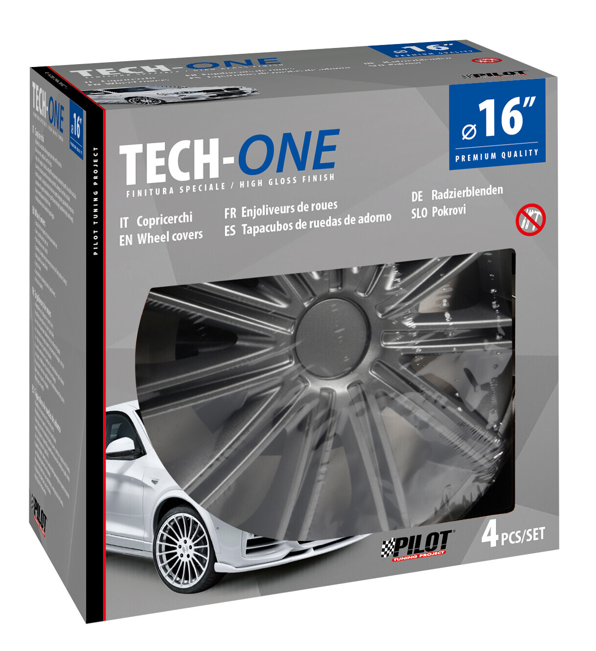 Nero Dark - Set 4 copricerchi - Ø 16" - immagine 2