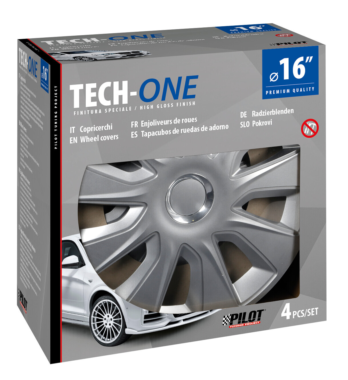 Stratos RC Silver - Set 4 copricerchi - Ø 16" - immagine 2