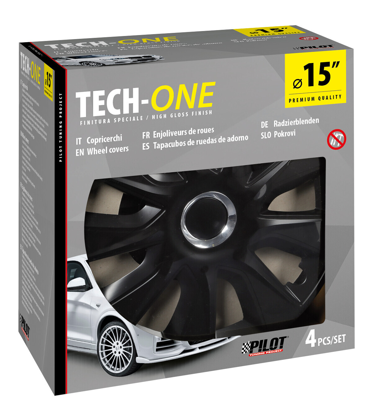 Stratos RC Black - Set 4 copricerchi - Ø 15" - immagine 2