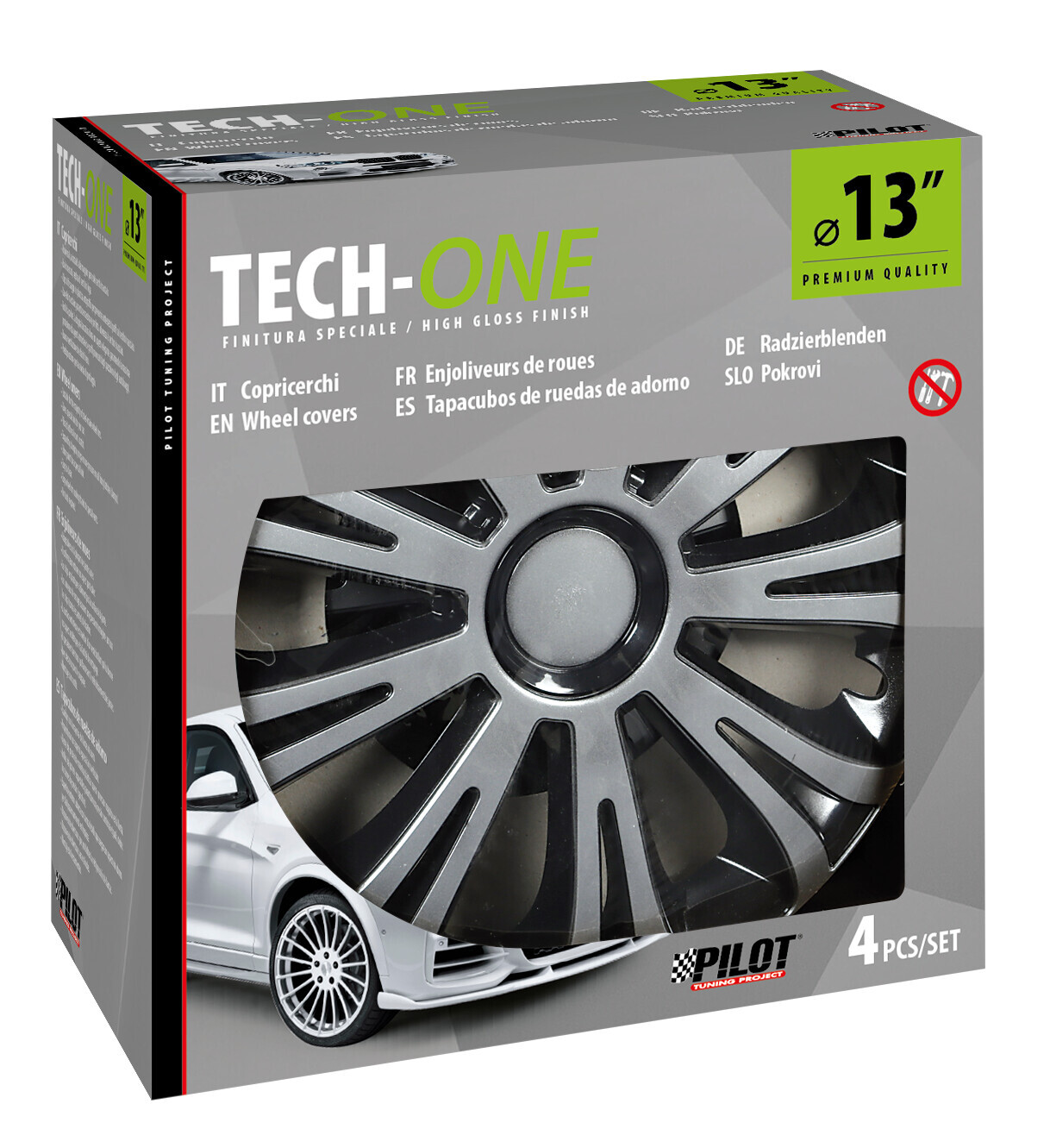 Avera Silver & Black - Set 4 copricerchi - Ø 13" - immagine 2