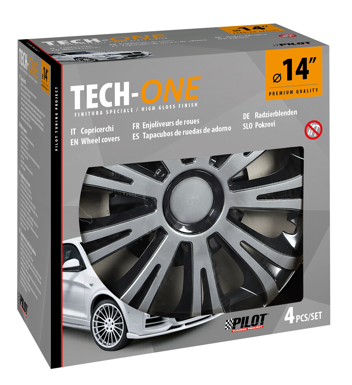 Avera Silver & Black - Set 4 copricerchi - Ø 14" - immagine 2