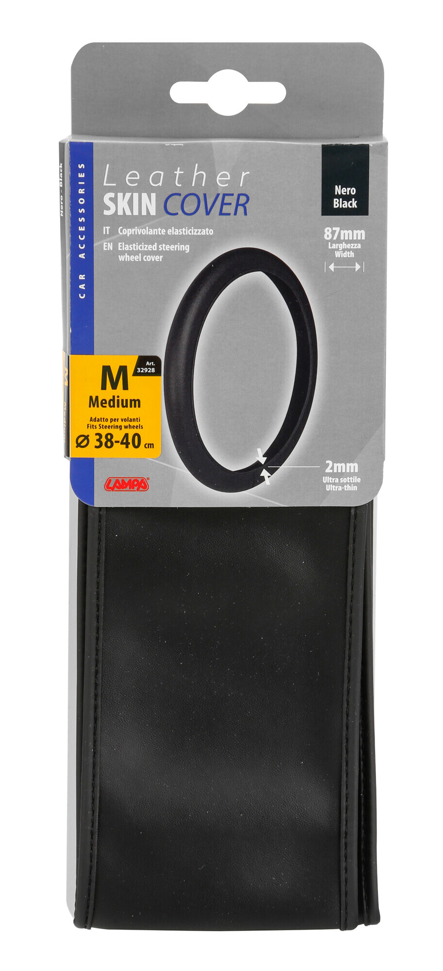 Skin-Cover, coprivolante elasticizzato in vera pelle - M - Ø 38/40 cm - immagine 2