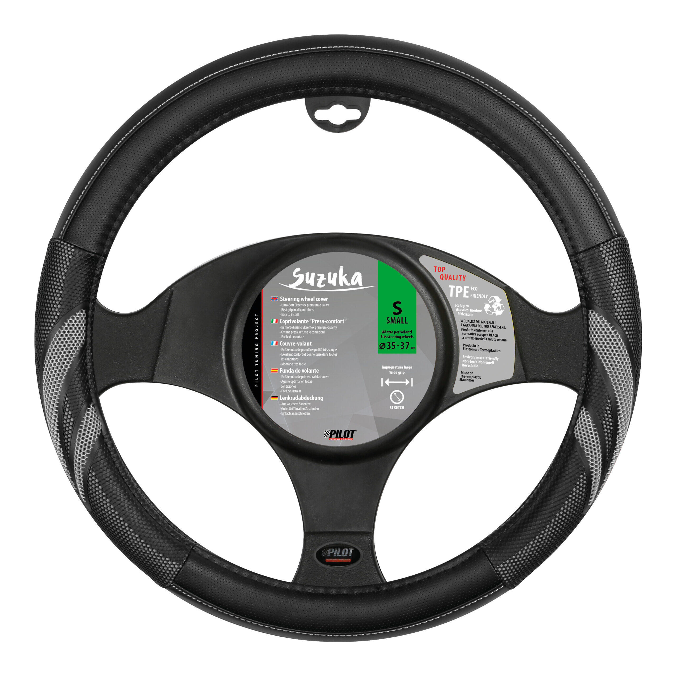 Suzuka, coprivolante in Skeentex - S - Ø 35/37 cm - Grigio