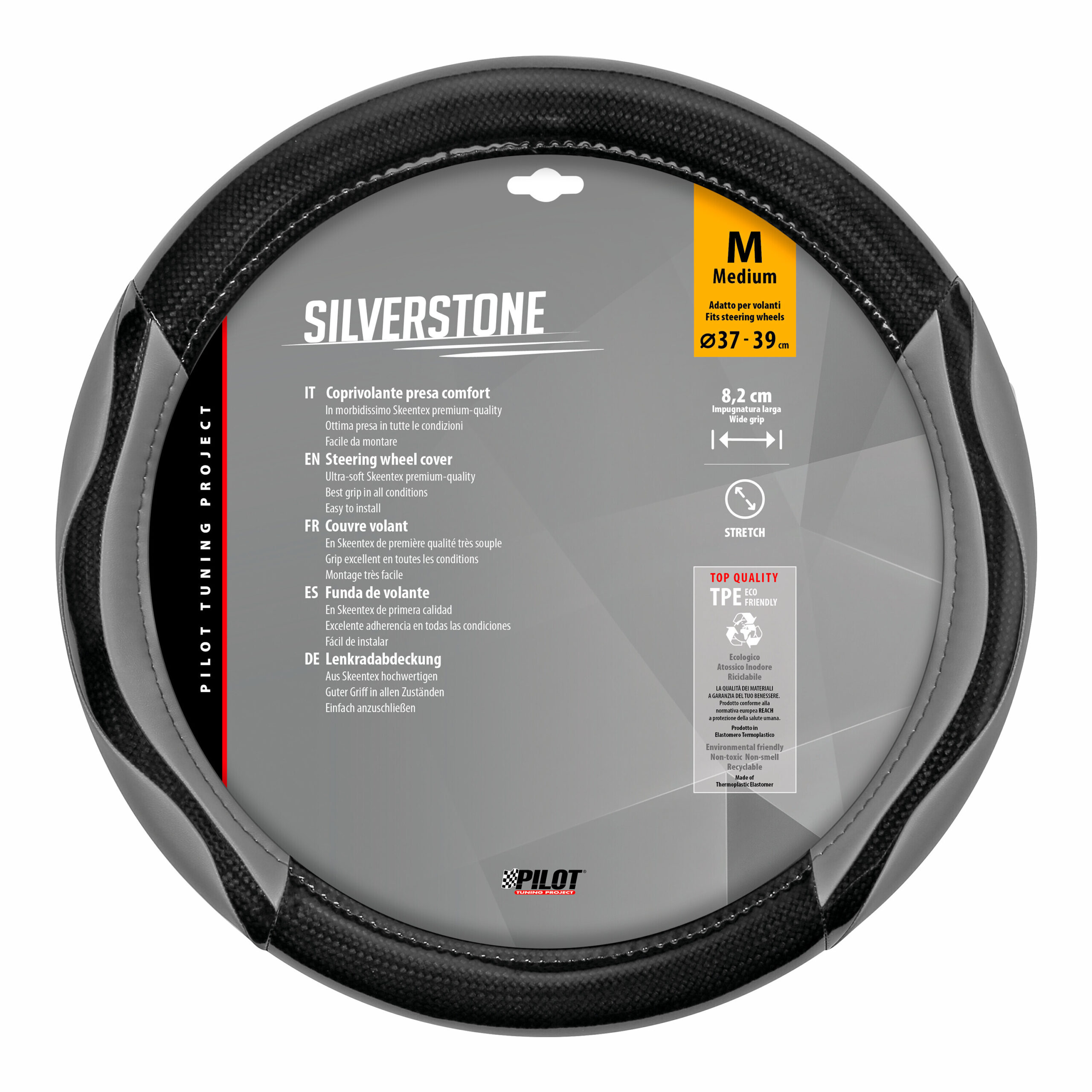 Silverstone, coprivolante in Skeentex - M - Ø 37/39 cm - Grigio