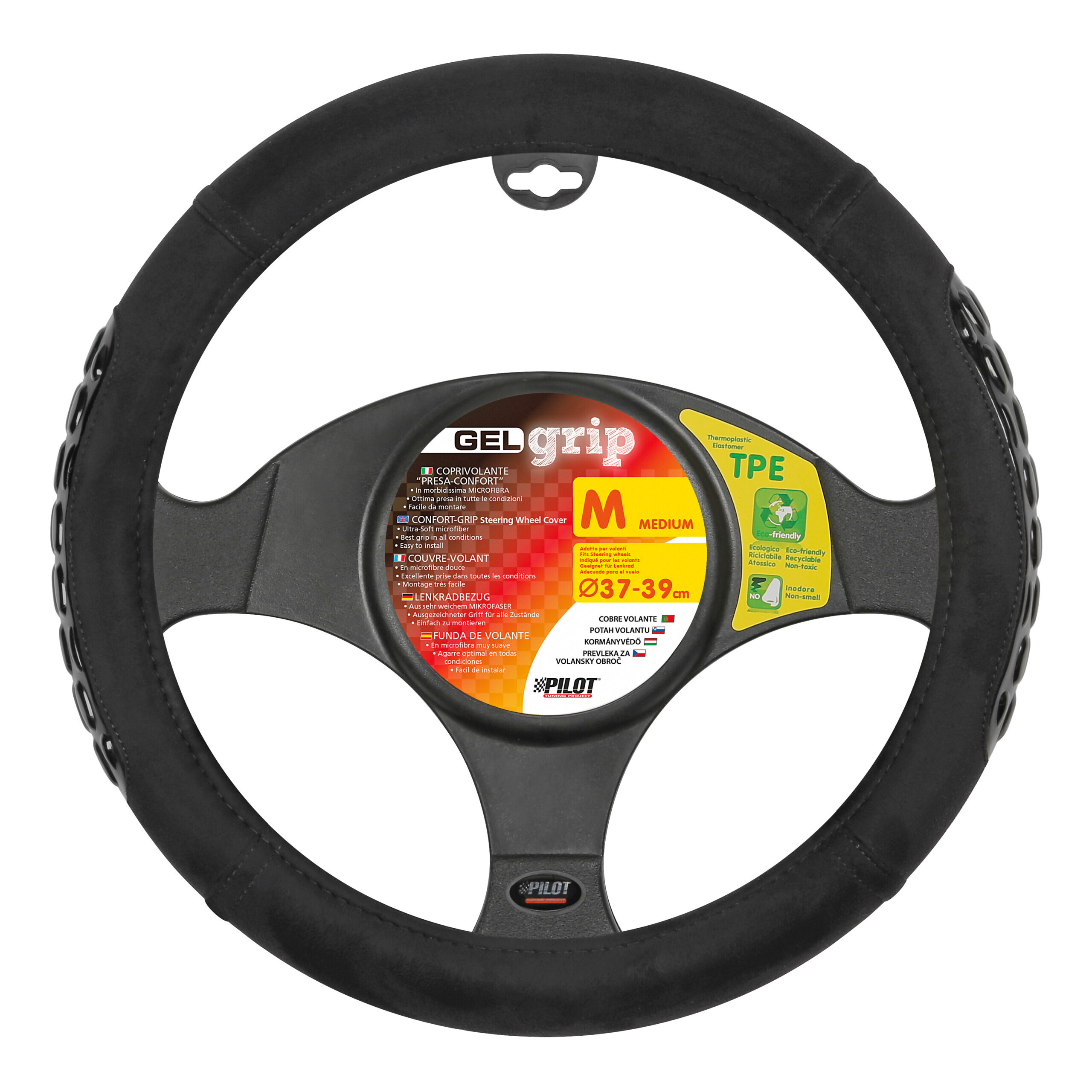 Gel Grip, coprivolante in microfibra - M - Ø 37/39 cm - Nero 1 Gel Grip, coprivolante in microfibra - M - Ø 37/39 cm - Nero