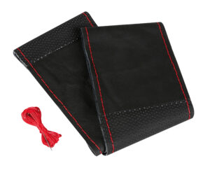 Sport, coprivolante in pelle - L - &Oslash; 37/39 cm - Nero/Rosso