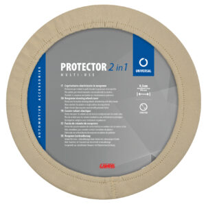 Protector 2 in 1, coprivolante elasticizzato in poliestere - Beige