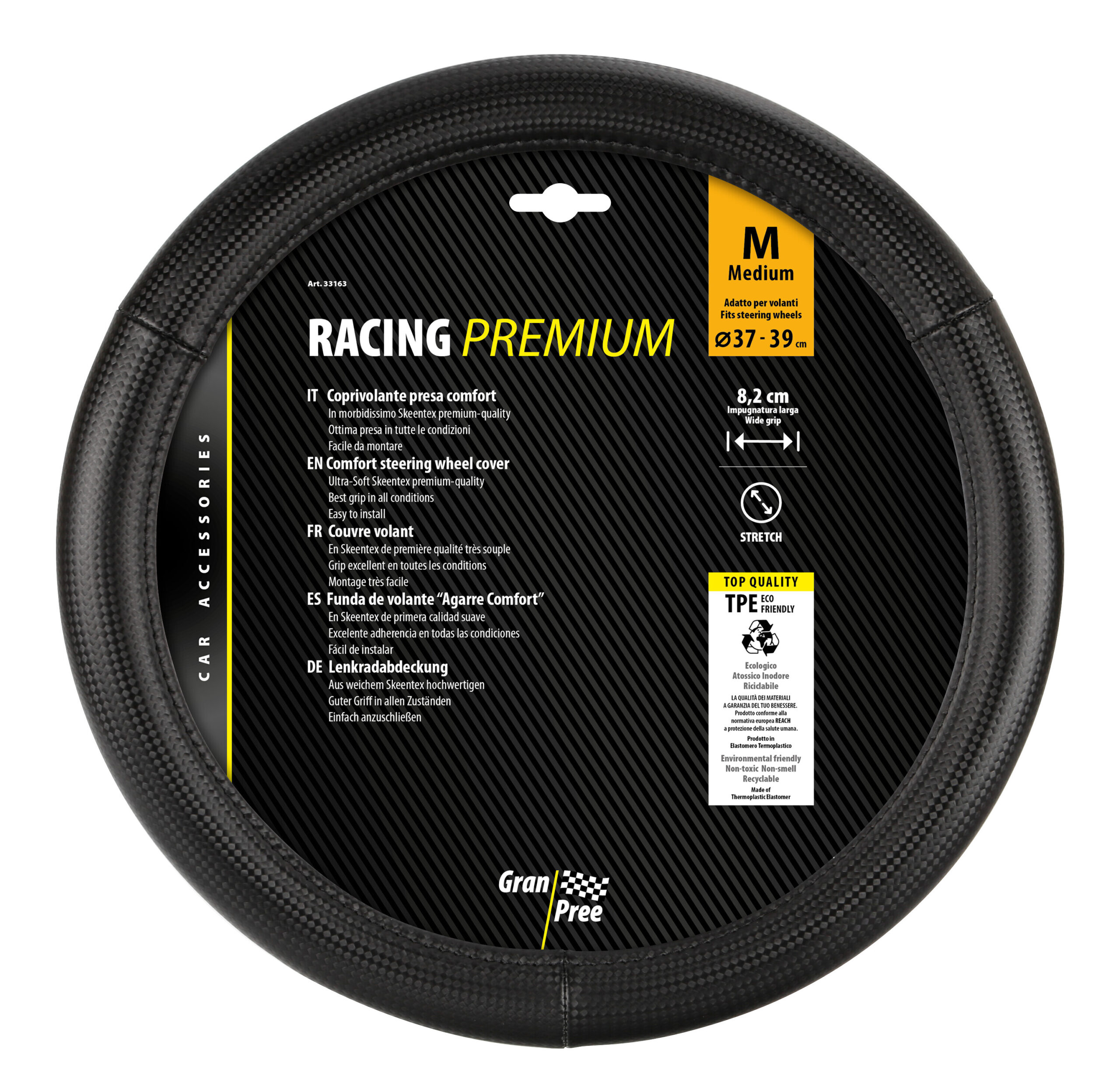 Racing Premium, coprivolante in Skeentex - M - Ø 37/39 cm - Nero - immagine 3