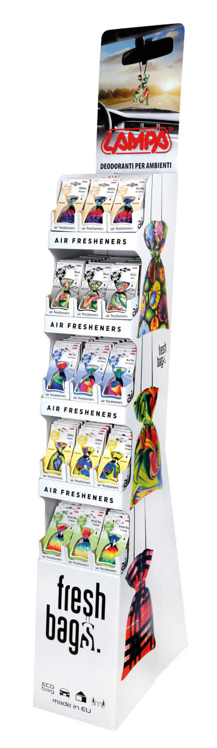 Fresh Bags, deodorante per abitacolo, espositore da pavimento 150 pz