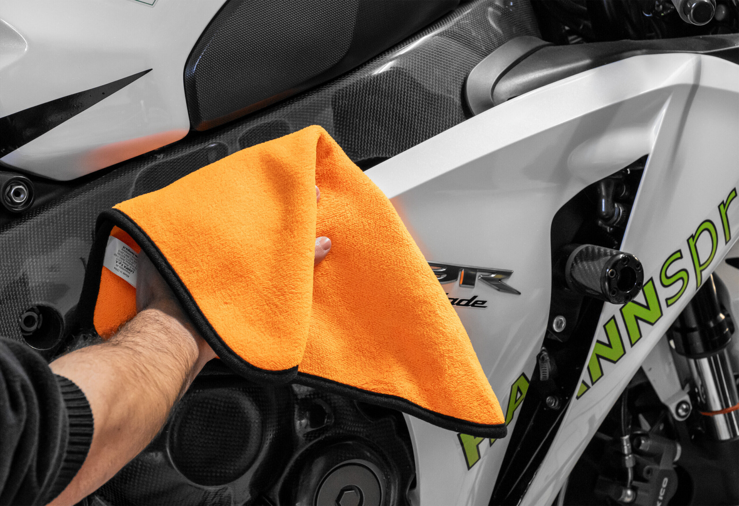 Premium Quality, panno in microfibra double-face - 40x40 cm - Grigio/Arancio - immagine 9