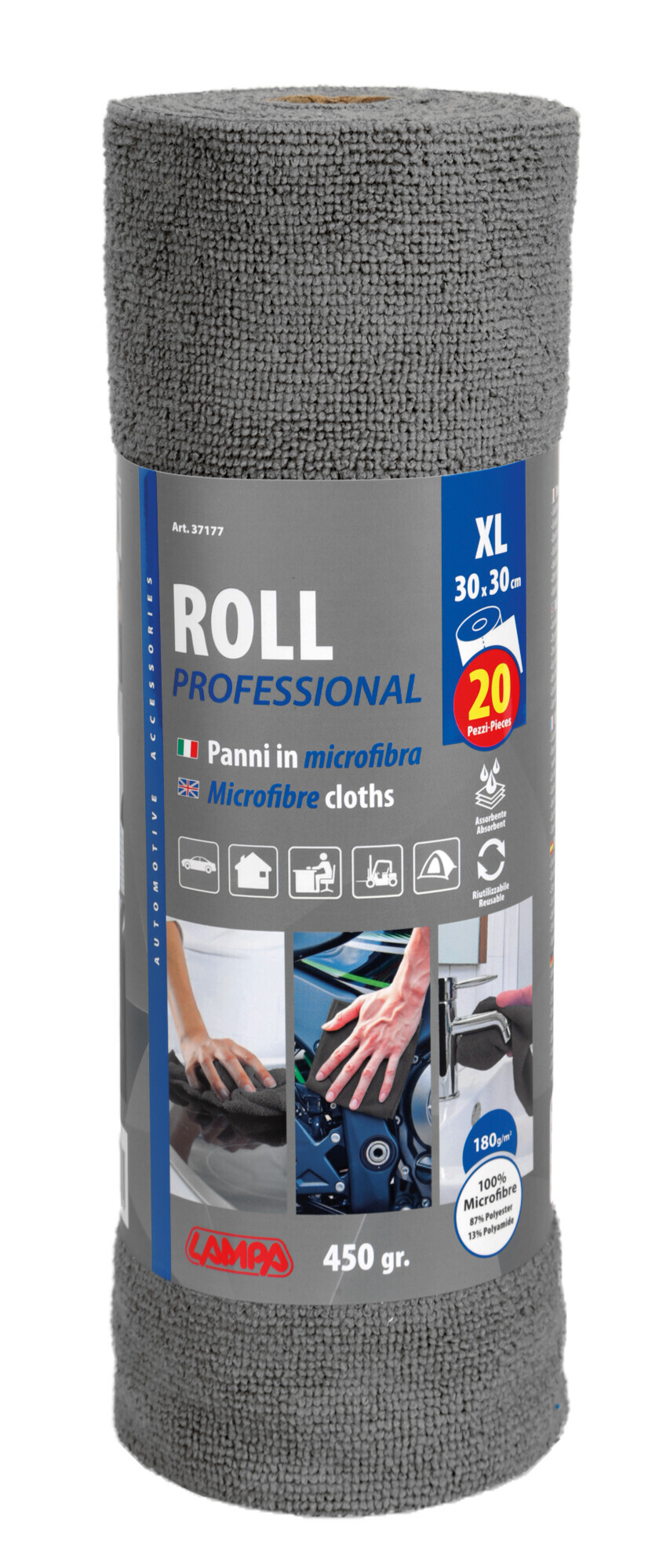 Roll Professional, panni microfibra - 30x30 cm - 20 strappi - immagine 4