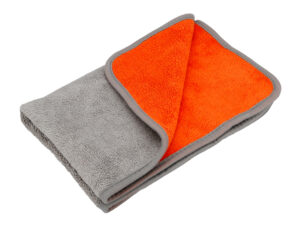 Premium Quality, panno in microfibra double-face - 40x60 cm - Grigio/Arancio