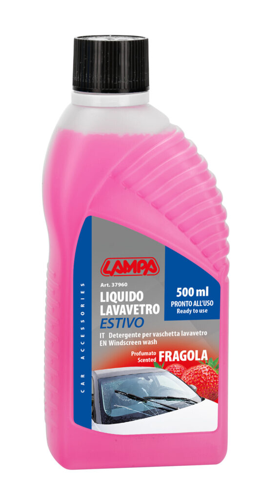 Liquido lavavetro estivo profumato, pronto all'uso - Fragola - 500 ml