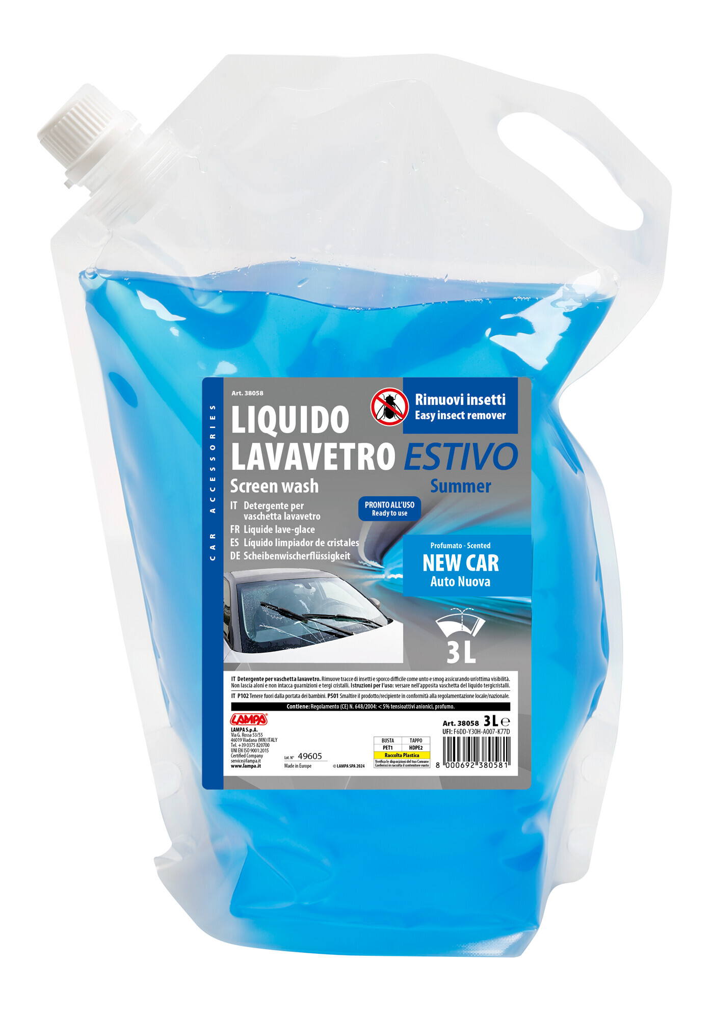 Liquido lavavetro estivo, pronto all'uso - 3000 ml - New car 1 Liquido lavavetro estivo, pronto all'uso - 3000 ml - New car