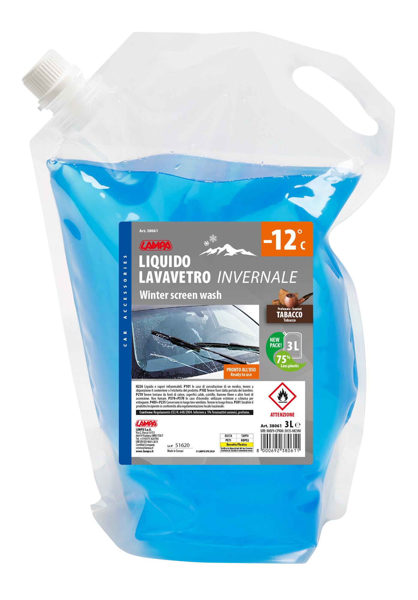 Liquido detergente cristalli, pronto all'uso - (-12°C) - 3000 ml - Tabacco
