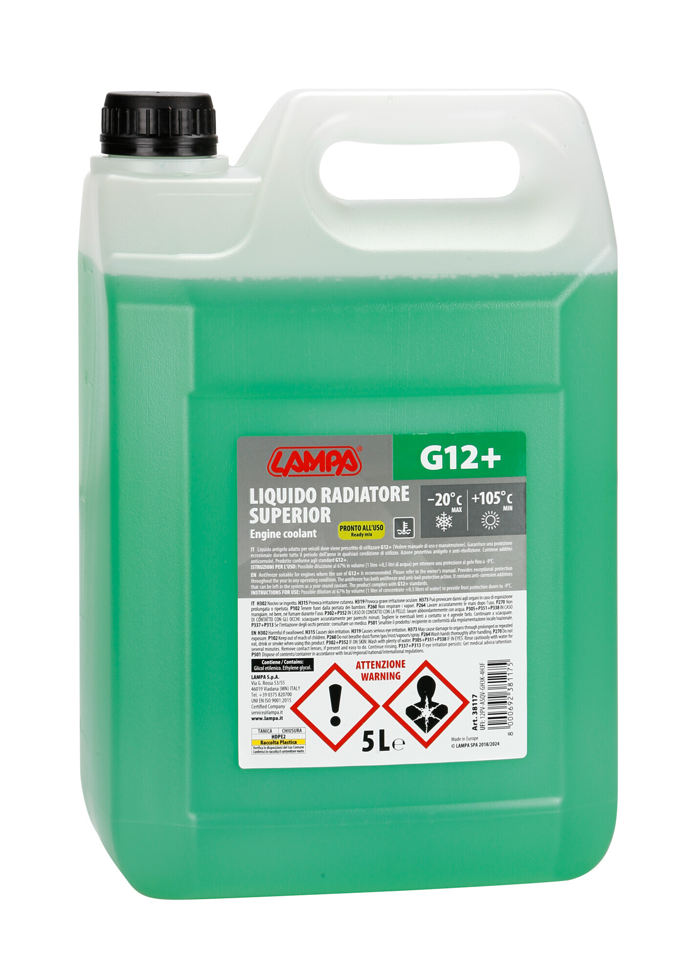 Superior-Verde G12+, liquido antigelo radiatore - (-20°C/+105°C) - 5 L
