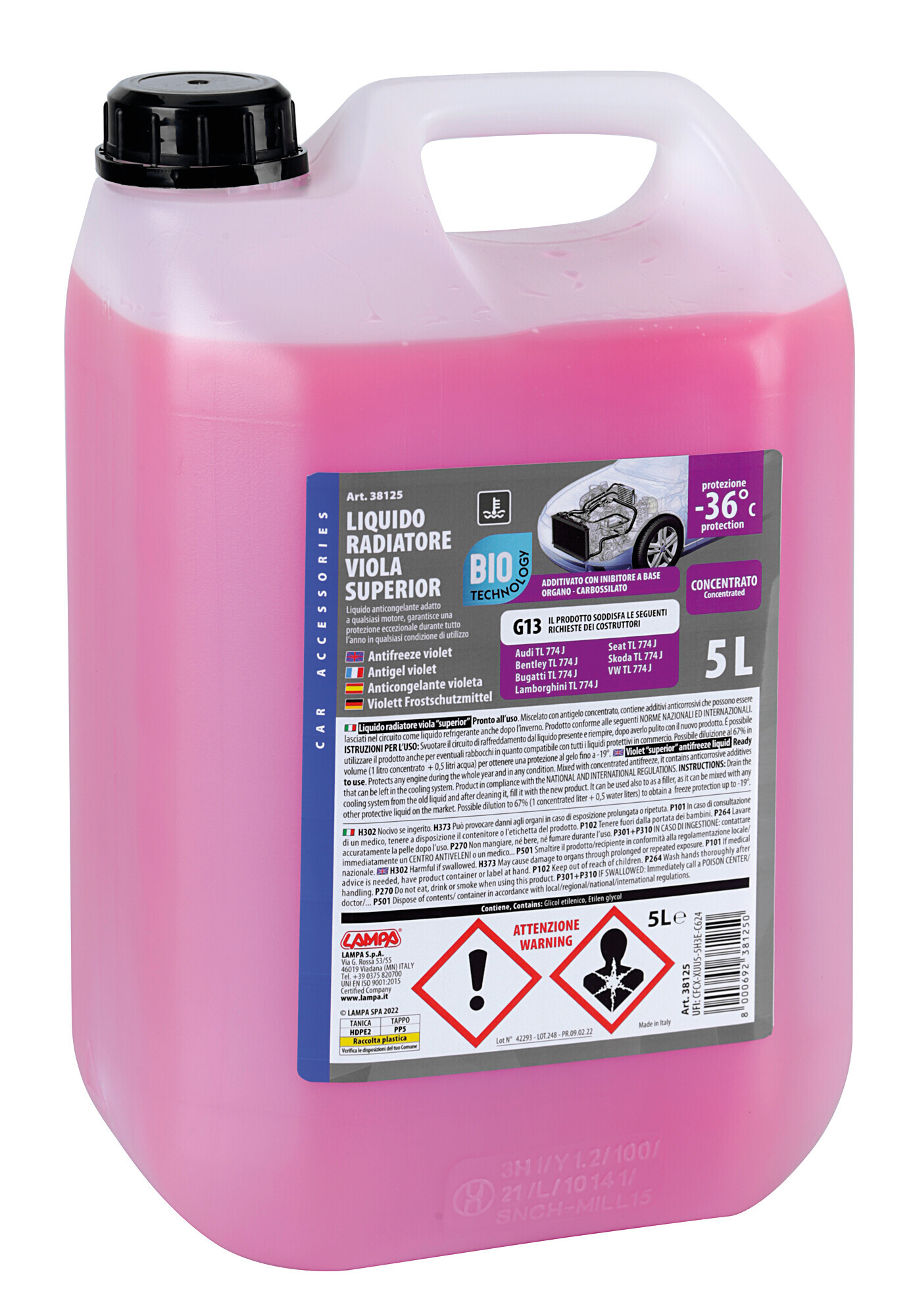 Superior-Viola G13, liquido antigelo radiatore - (-36°C/+108°C) - 5 L