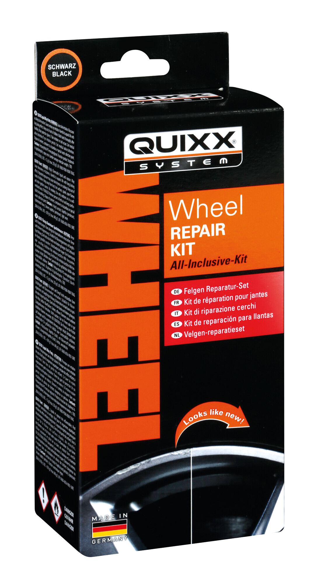 Quixx, kit riparazione cerchi in lega - Nero - immagine 2