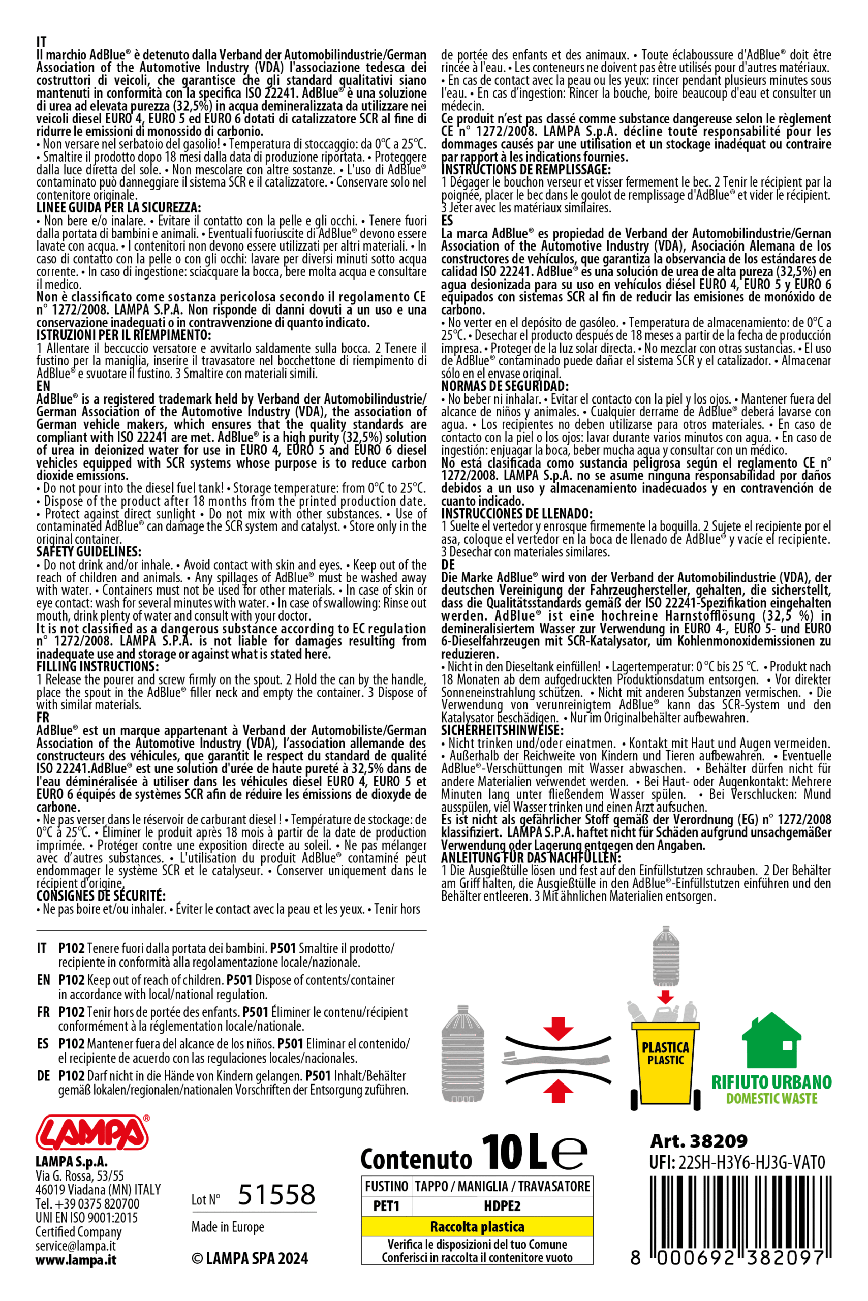 AdBlue® con travasatore - 10 L - Confezione da 2 pezzi - immagine 4