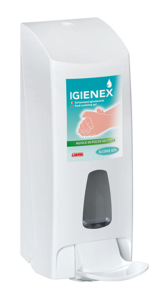Igienex, dispenser manuale da appendere, per dosaggio gel mani