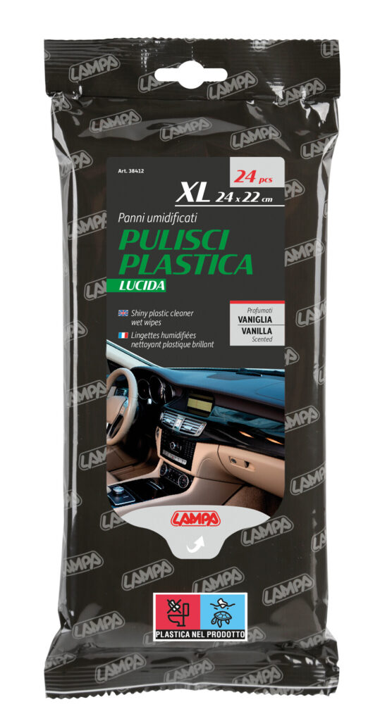 Panni umidificati pulisci plastica lucida - 24 pz - 24x22 cm