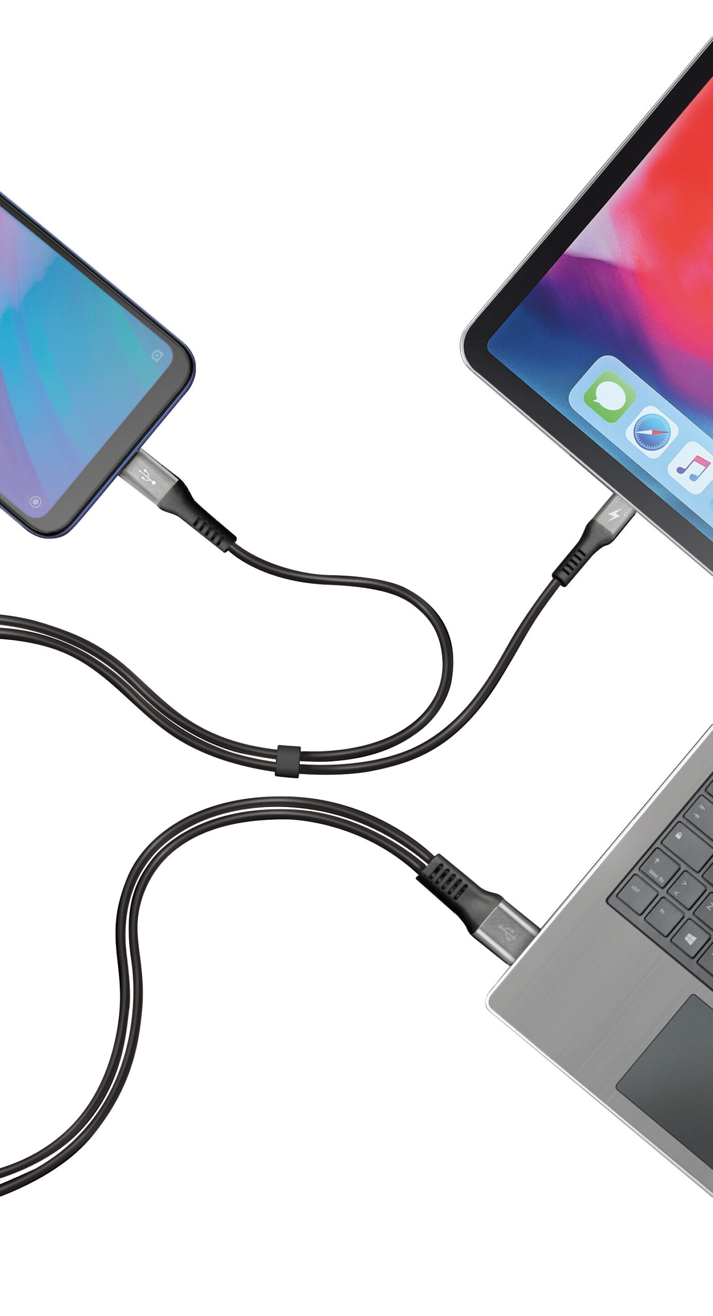 Cavo con doppio connettore, Usb > Type-C - 100 cm - Nero - immagine 5