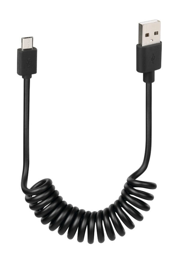 Cavo a spirale Usb > Micro Usb - 100 cm - Nero
