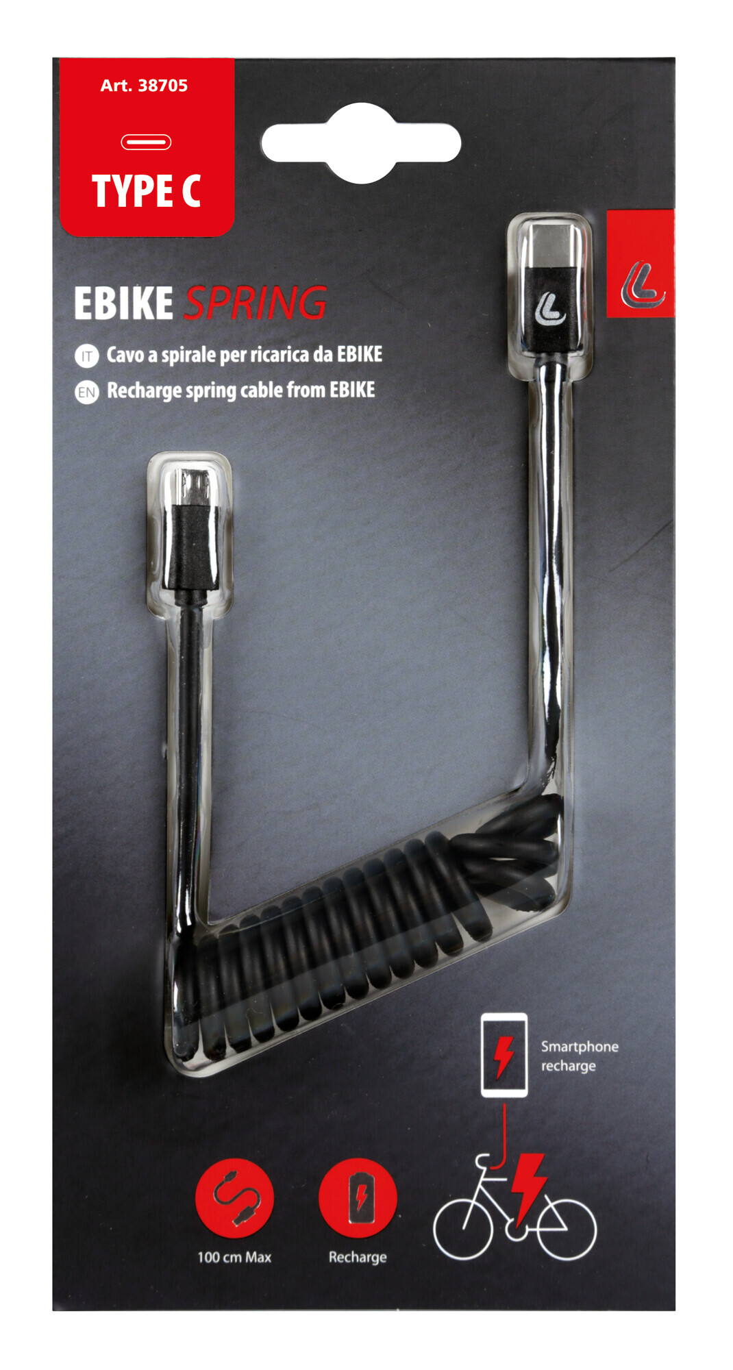 Cavo a spirale per Ebike, Micro Usb > Type C - immagine 2