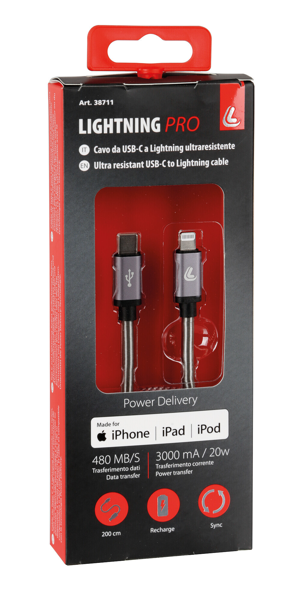 Cavo Usb Type-C > Lightning - 200 cm - immagine 3