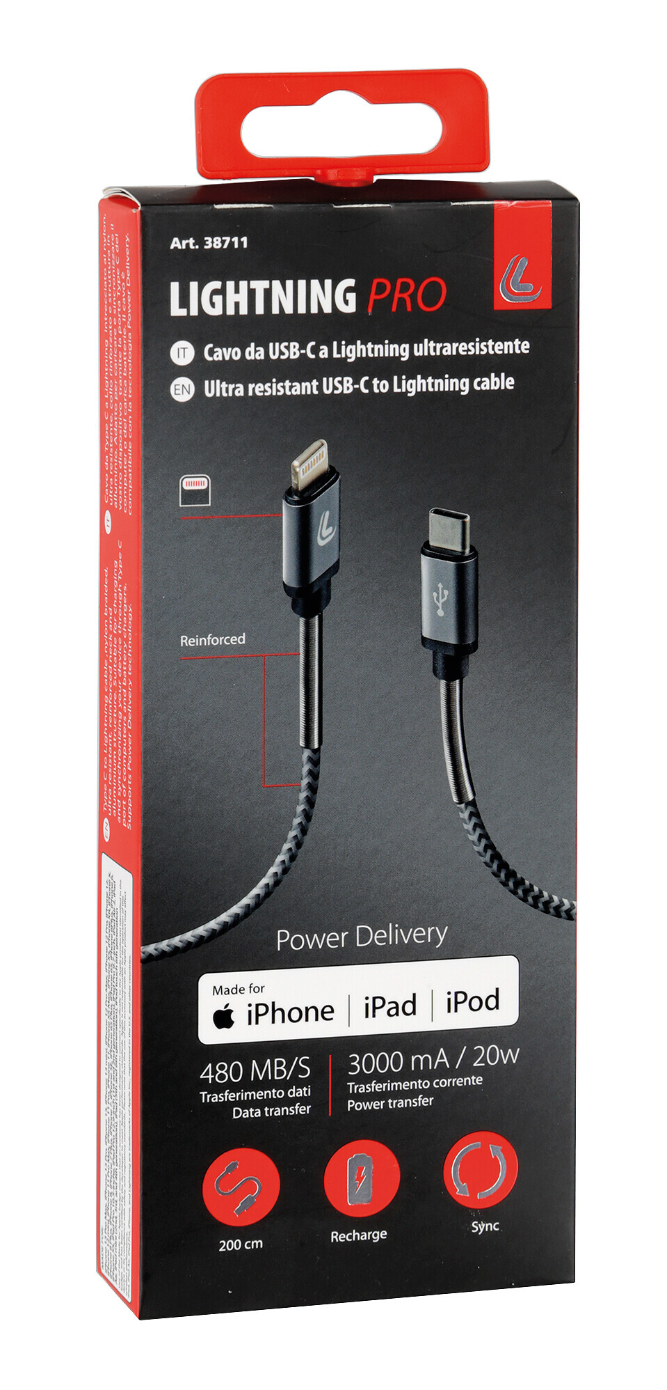 Cavo Usb Type-C > Lightning - 200 cm - immagine 4