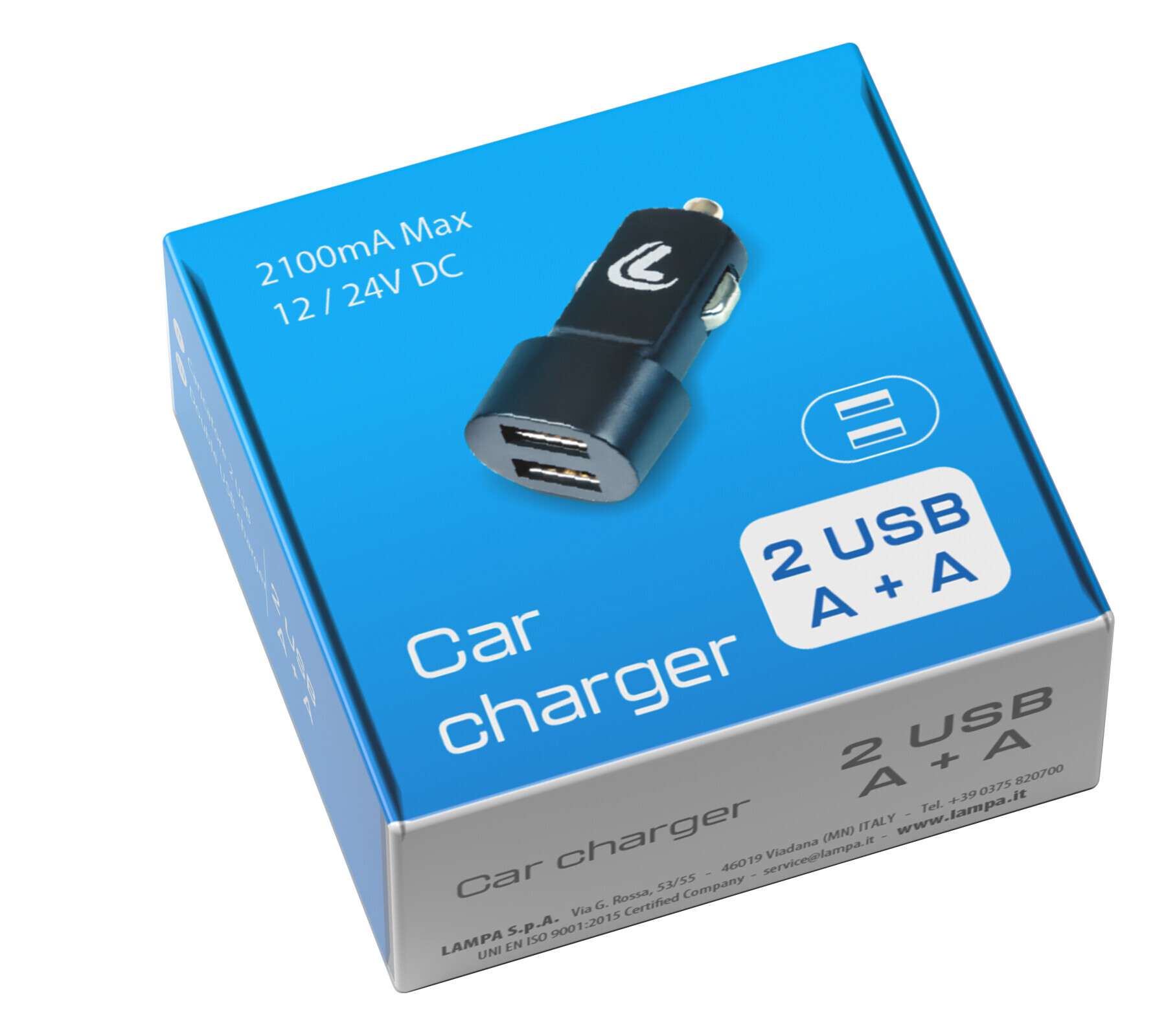 Linea Essentials, caricabatteria 2 porte Usb - 2100 mA - 12/24V - Confezione da 5 pezzi 2 Linea Essentials, caricabatteria 2 porte Usb - 2100 mA - 12/24V - Confezione da 5 pezzi - immagine 2