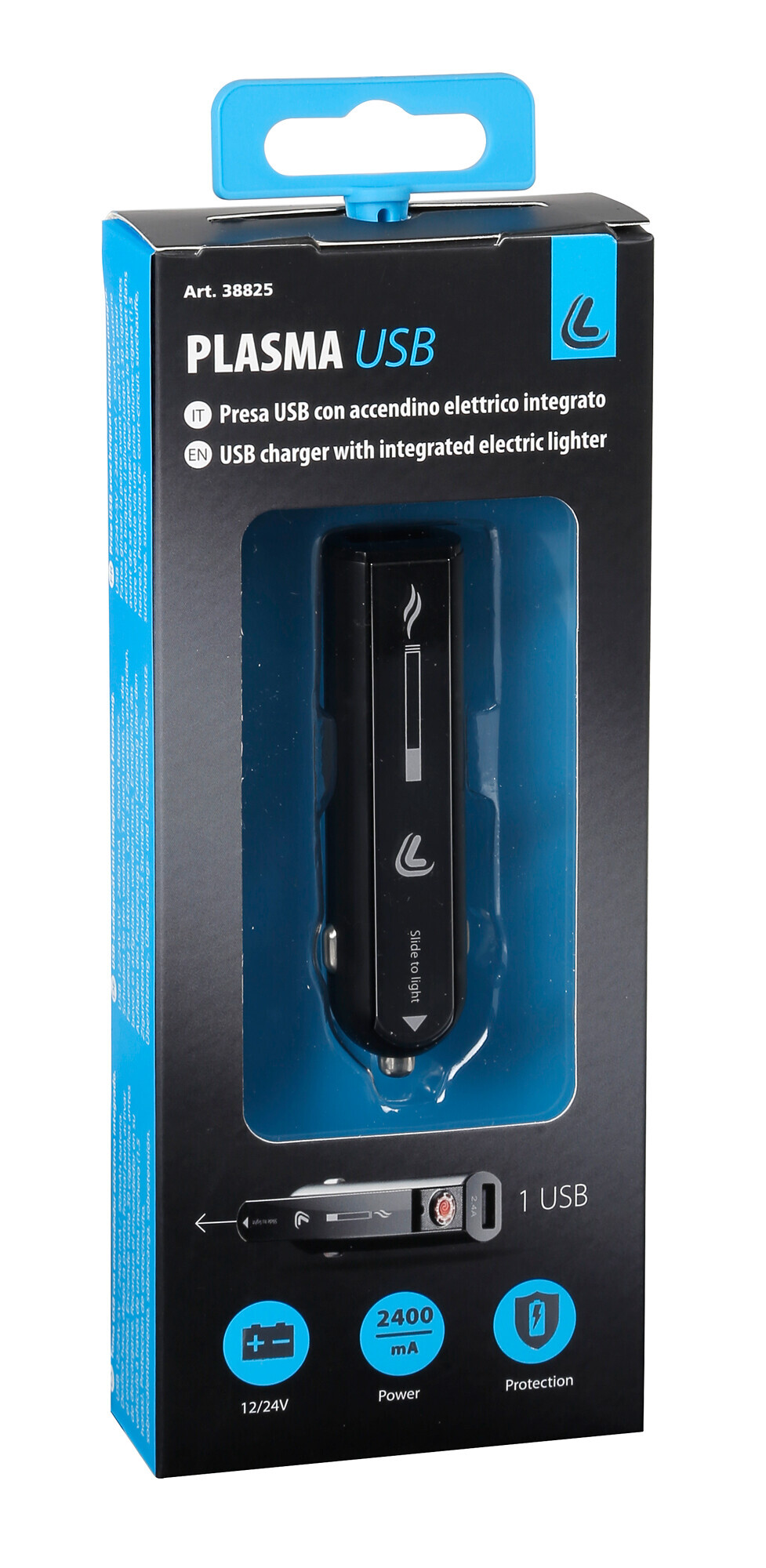 Plasma Usb, caricabatteria 1 porta Usb con accendino elettrico integrato - Fast Charge - 2100 mA - 12/24V - immagine 5