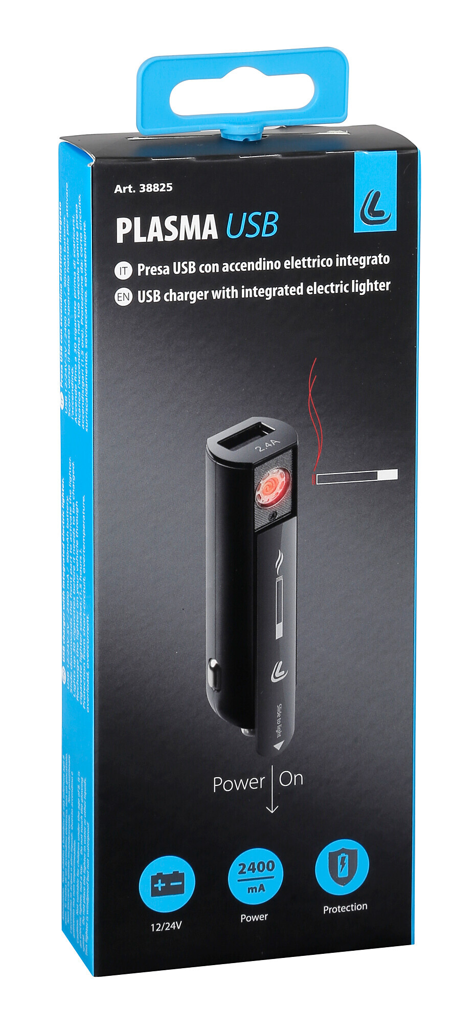 Plasma Usb, caricabatteria 1 porta Usb con accendino elettrico integrato - Fast Charge - 2100 mA - 12/24V - immagine 6