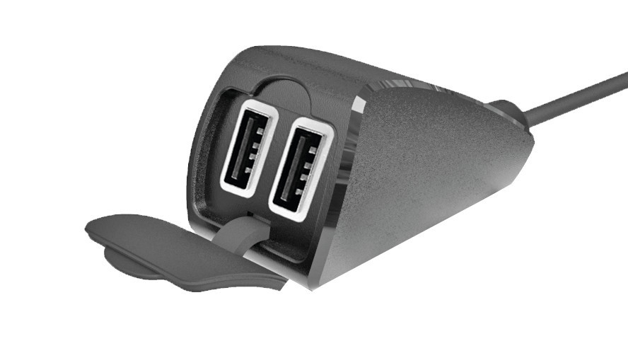 Usb-Fix Trek, doppio caricatore usb resistente all’acqua, fissaggio a manubrio - Ultra Fast Charge - 5400 mA - 12/24V - immagine 3
