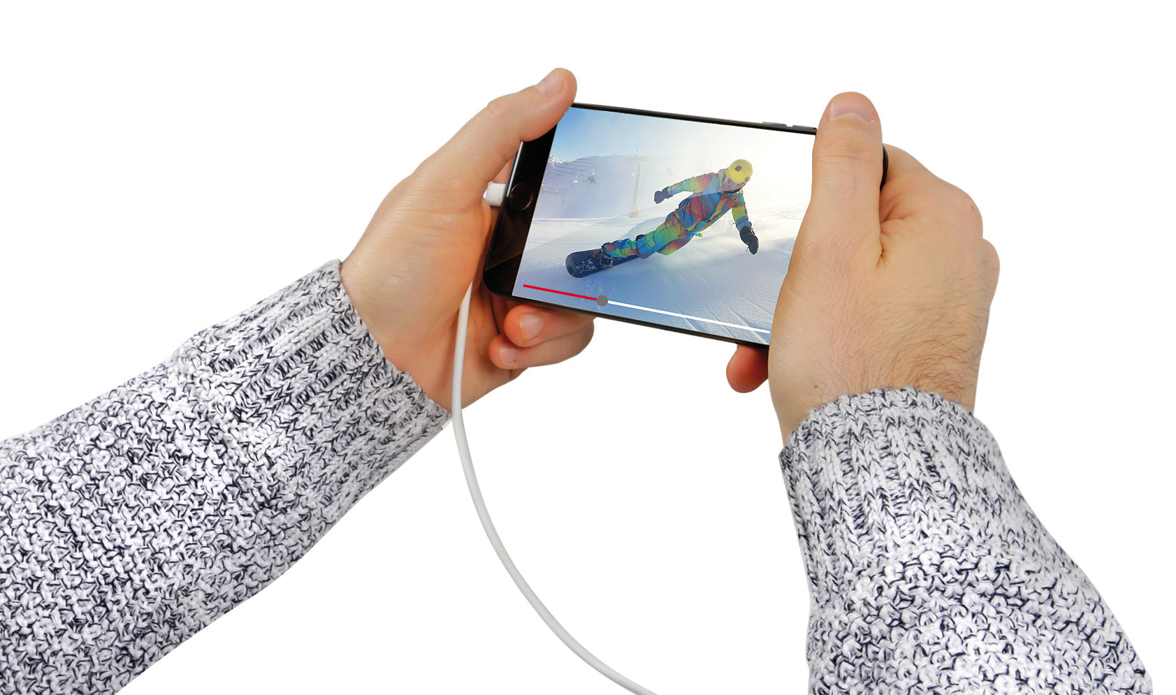 Cavo 90° Usb > Lightning - 100 cm - Bianco - immagine 3