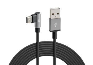 Cavo 90&deg; Usb > Usb Type-C - 200 cm - Nero