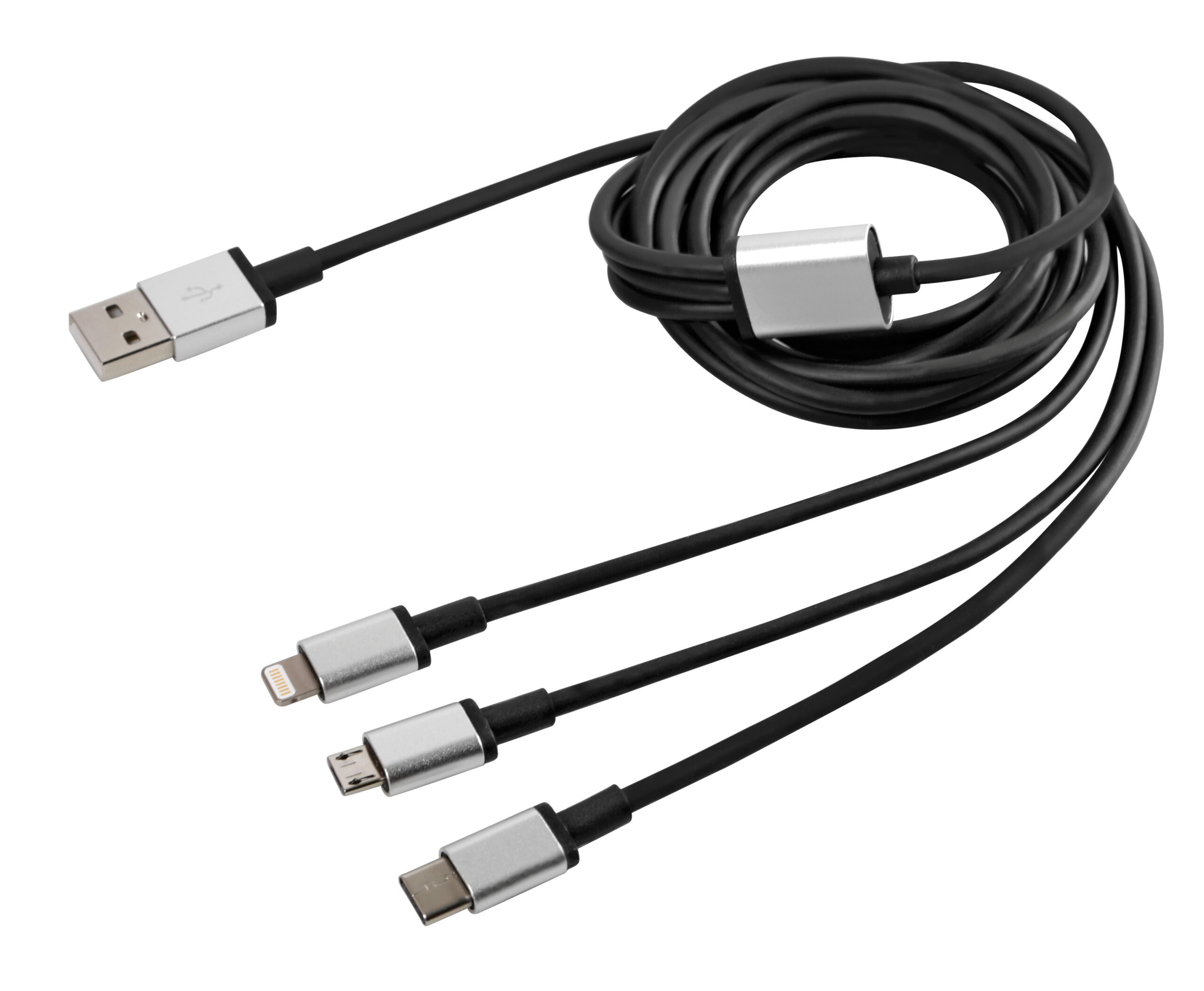 Cerbero, cavo ricarica con 3 connettori - 100 cm - Nero - immagine 3