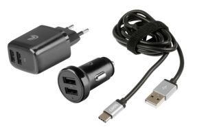 Kit 3 in 1 Usb Type-C - Fast Charge - 12/24V + 230V
