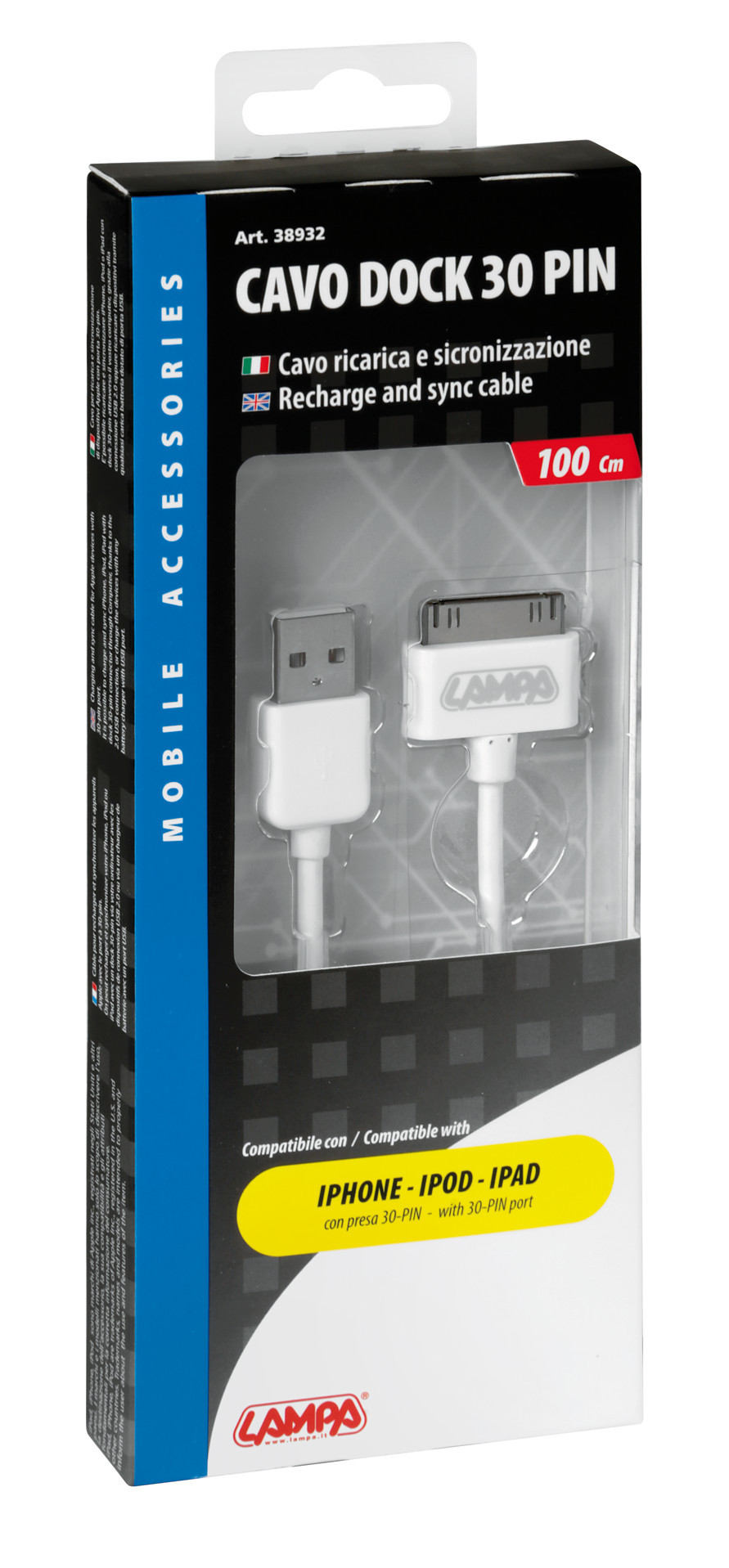 Cavo Usb > Apple Dock 30 Pin - 100 cm - Bianco - immagine 3
