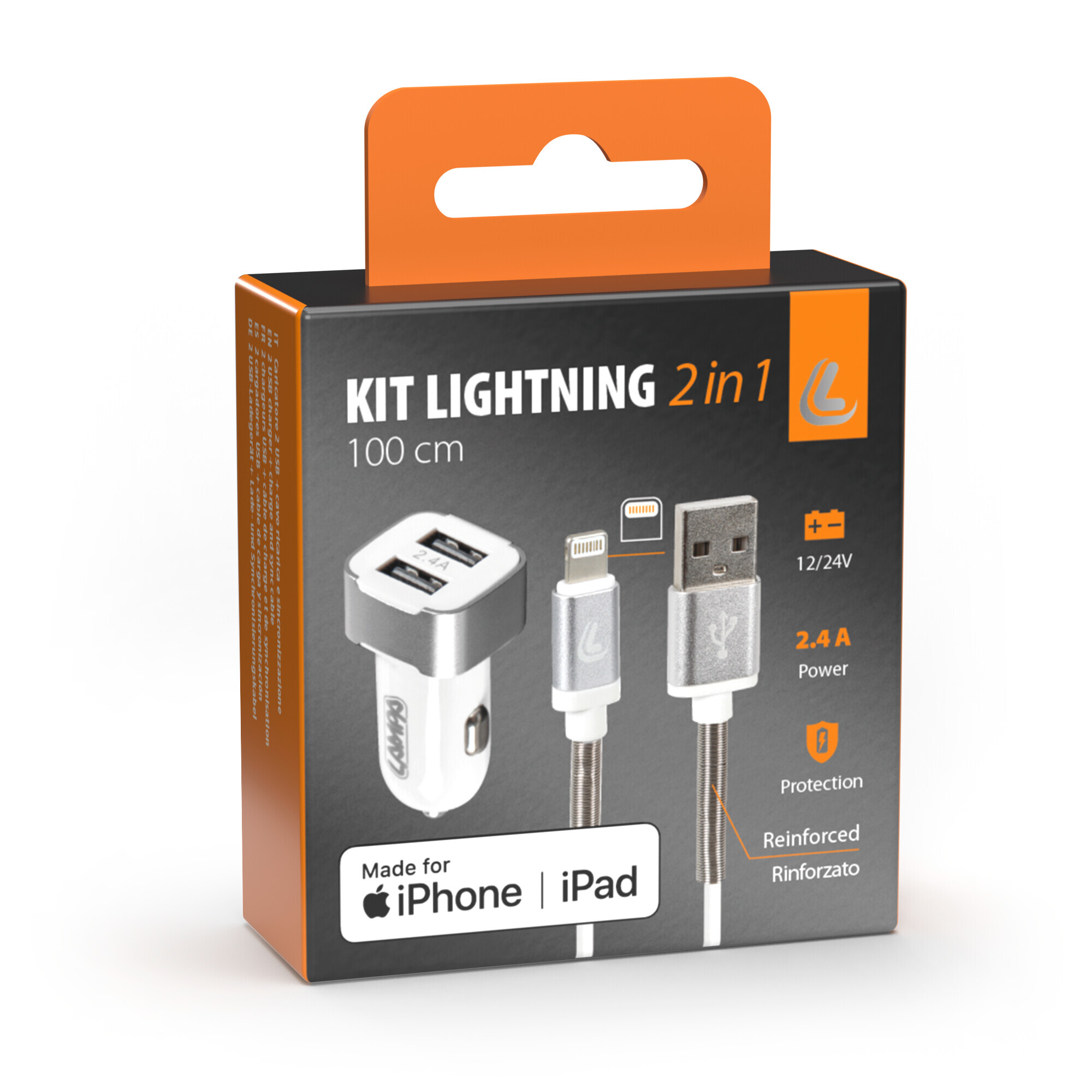 Kit 2 in 1 Lightning - Fast Charge - 12/24V - immagine 4