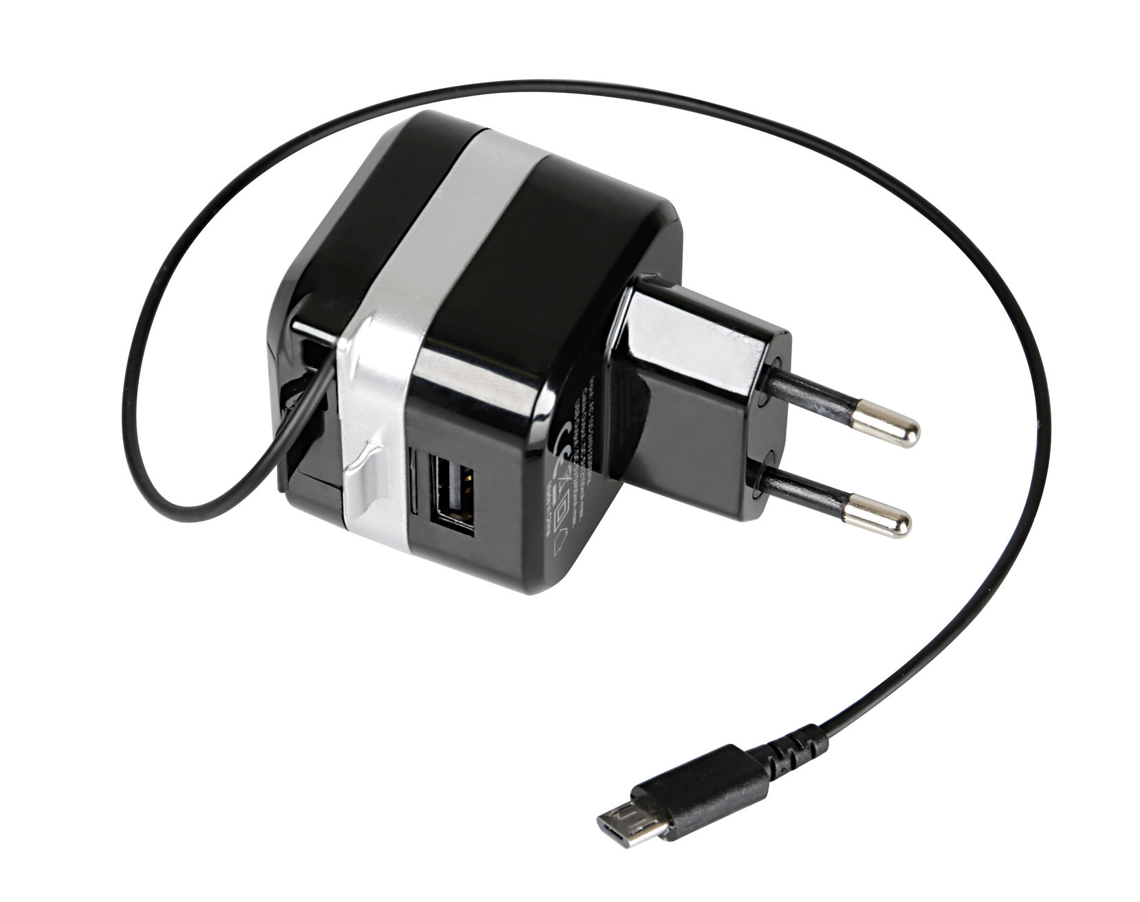 Caricabatteria da rete Micro Usb con 1 porta Usb - Fast Charge - 2400 mA - 100/230V - immagine 2